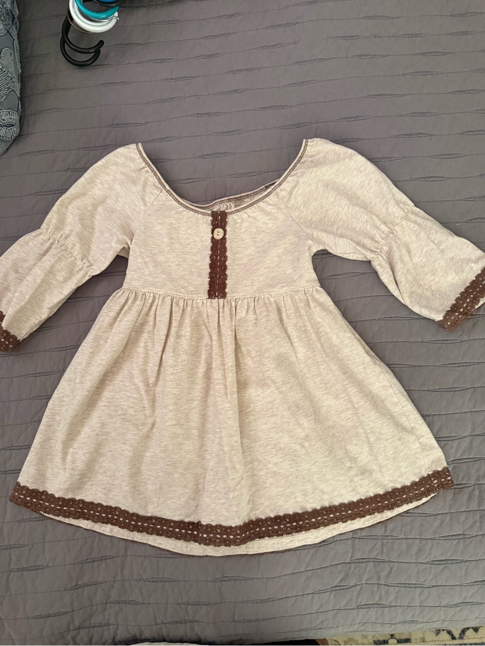 Matilda Jane Cream Dress with Brown Trim
